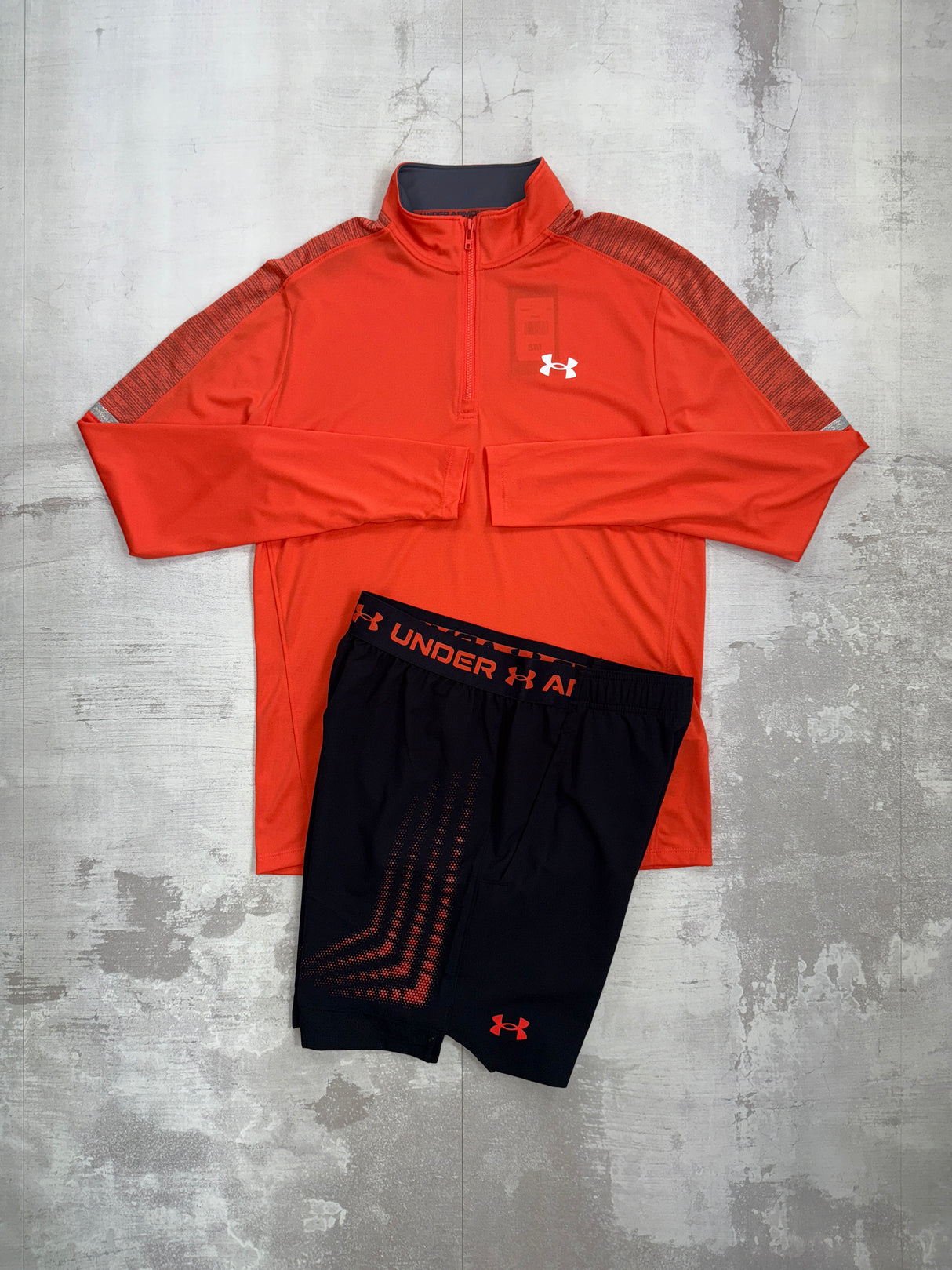 Under Armour Vanish set Orange - 1/2 zip and shorts