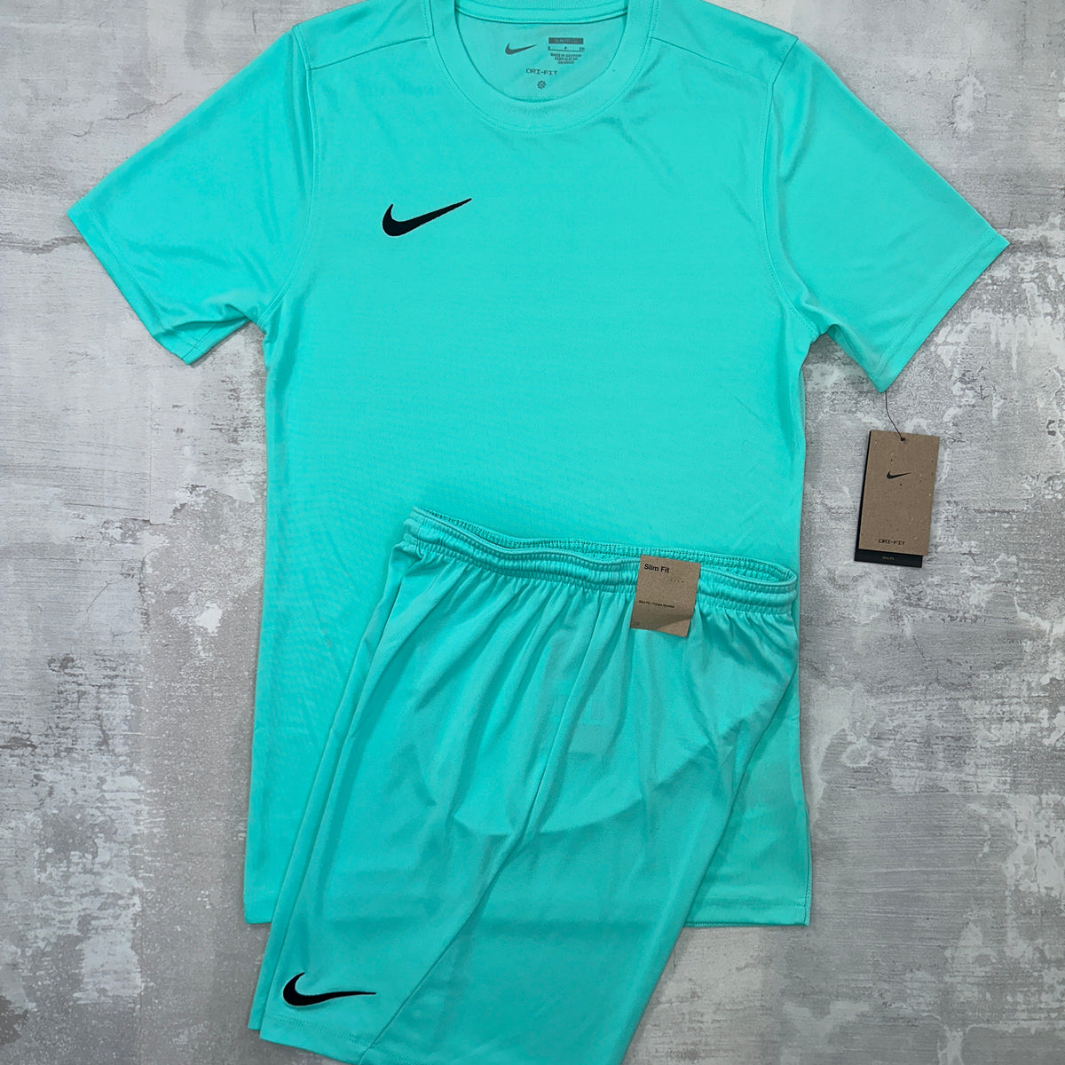 Nike Junior Dri-Fit set Turquoise T-Shirt Shorts – The Tech Club