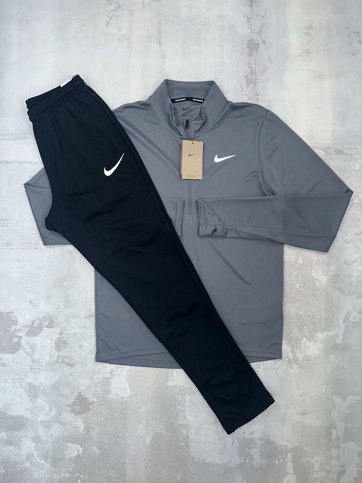 Nike Dri-Fit Pacer set Smoke Grey - 1/2 zip & trousers