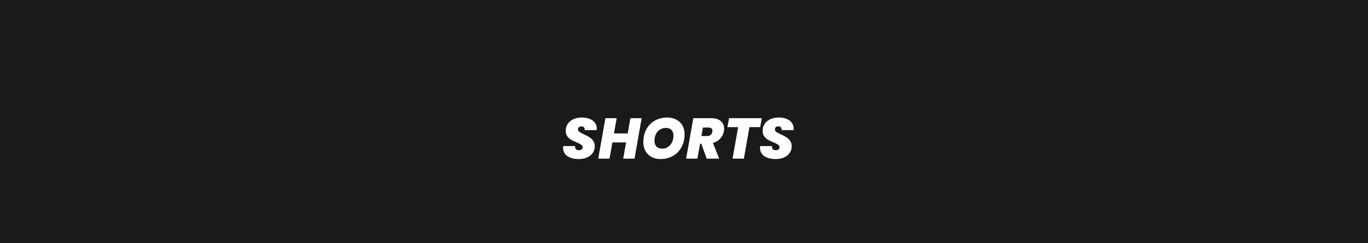 A black banner displaying the word "shorts" for the Tech Club Shorts collection. In this collection you'll find everything from Nike's Dri-FIT Stride Shorts to their Challenger Shorts.