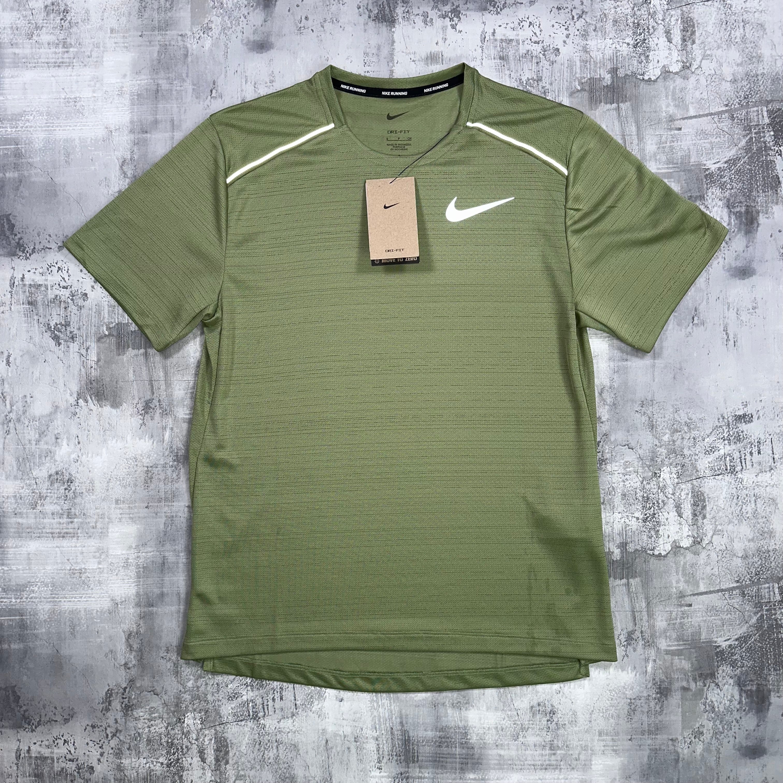 Nike miler t-shirt Khaki Green