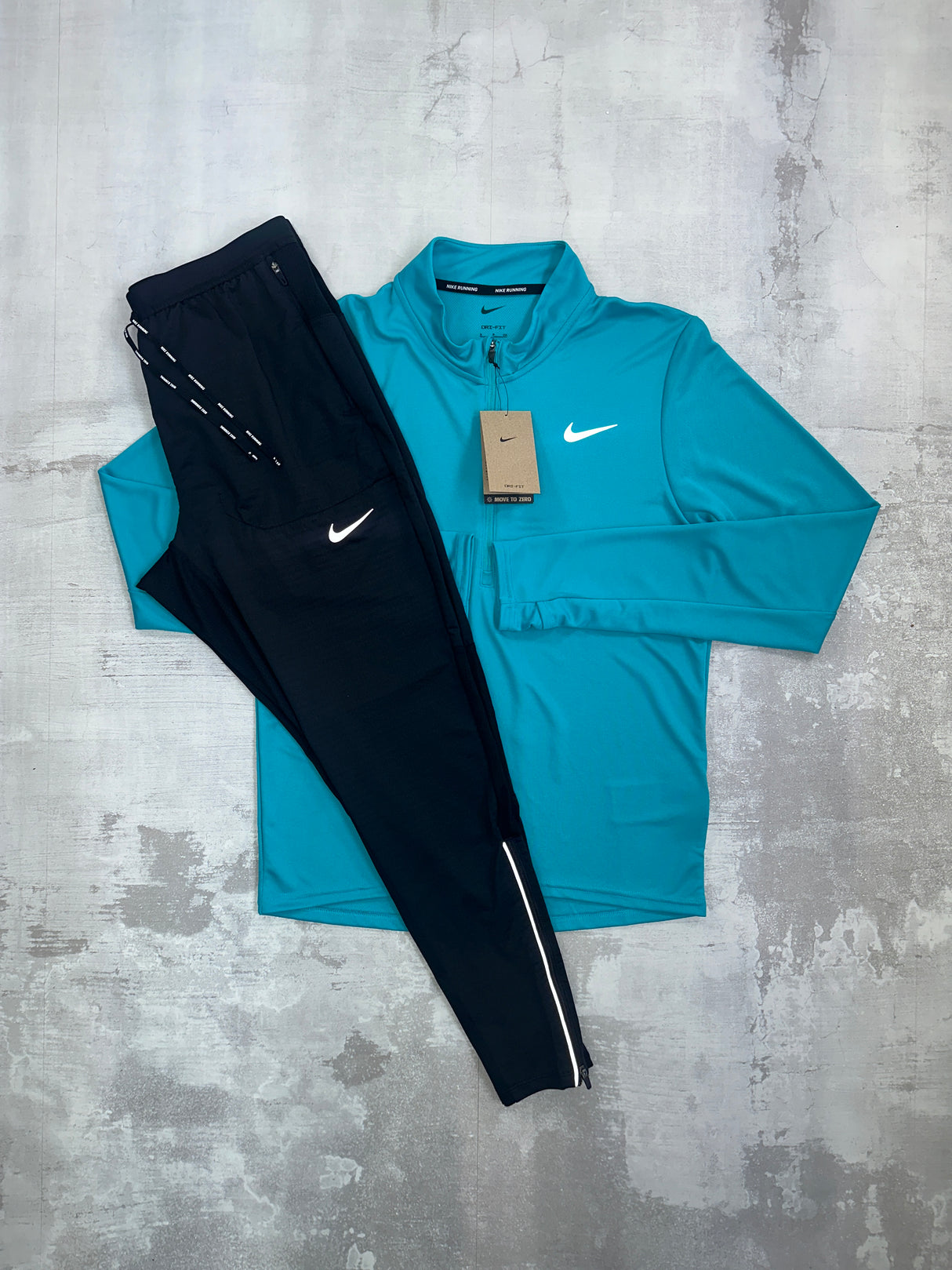 Nike Dri-Fit Pacer set Aqua 1/2 zip trousers – The Tech Club
