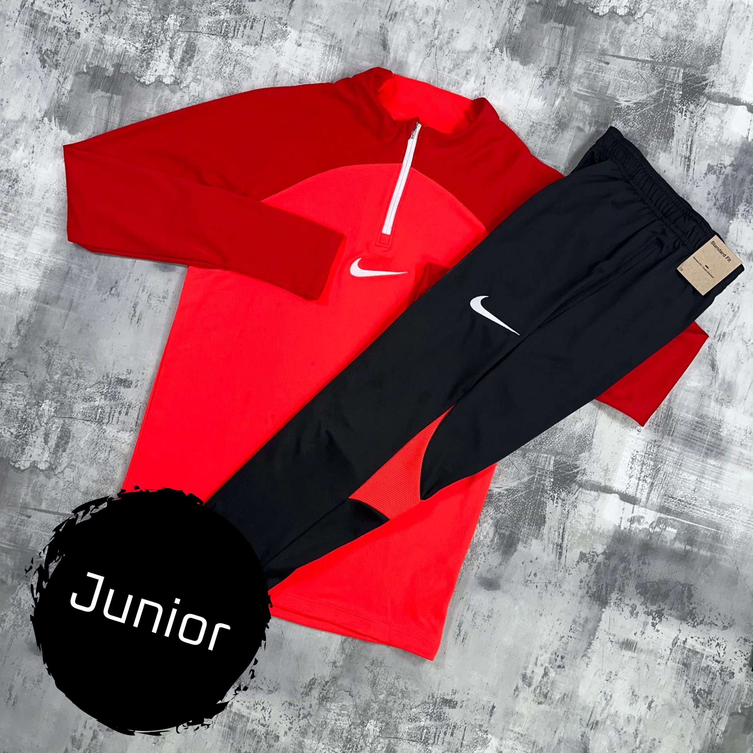 Nike Junior Dri-Fit academy set Crimson - 1/2 zip & trousers