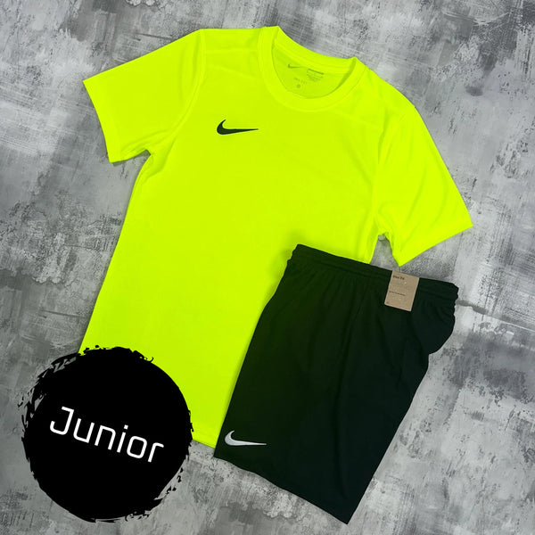 Nike Junior Dri Fit set Neon t shirt shorts The Tech Club