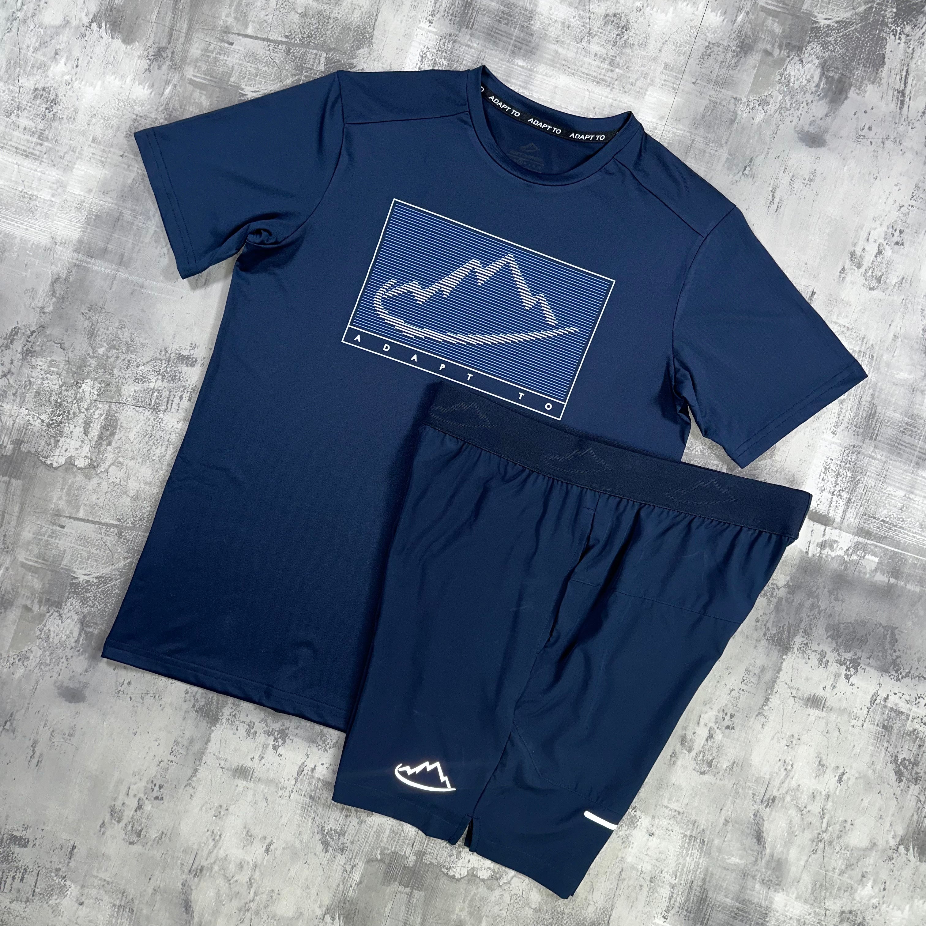 Adapt To Navy Linear Logo Set- T-shirt & Shorts