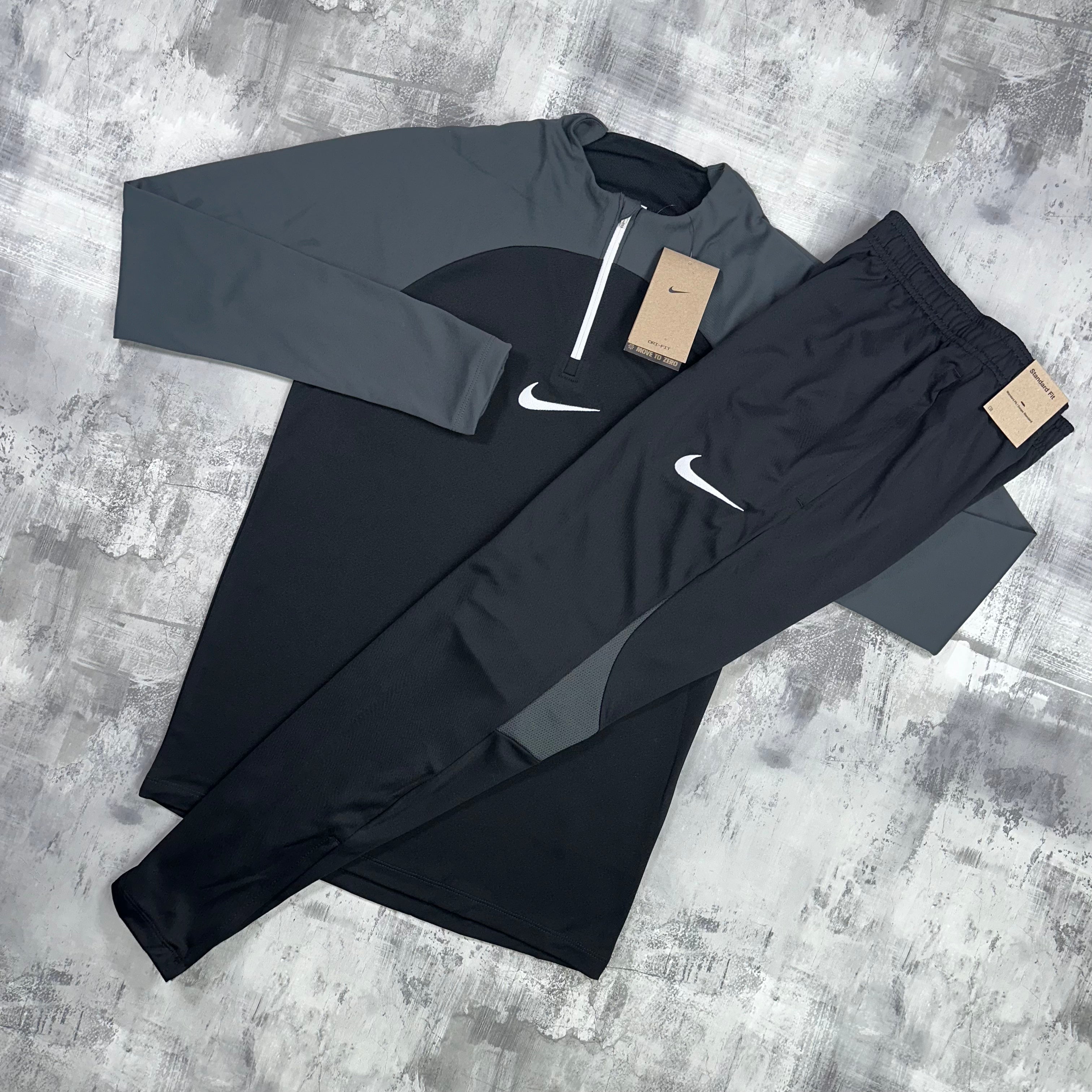 nike standard fit logo tracksuit grey