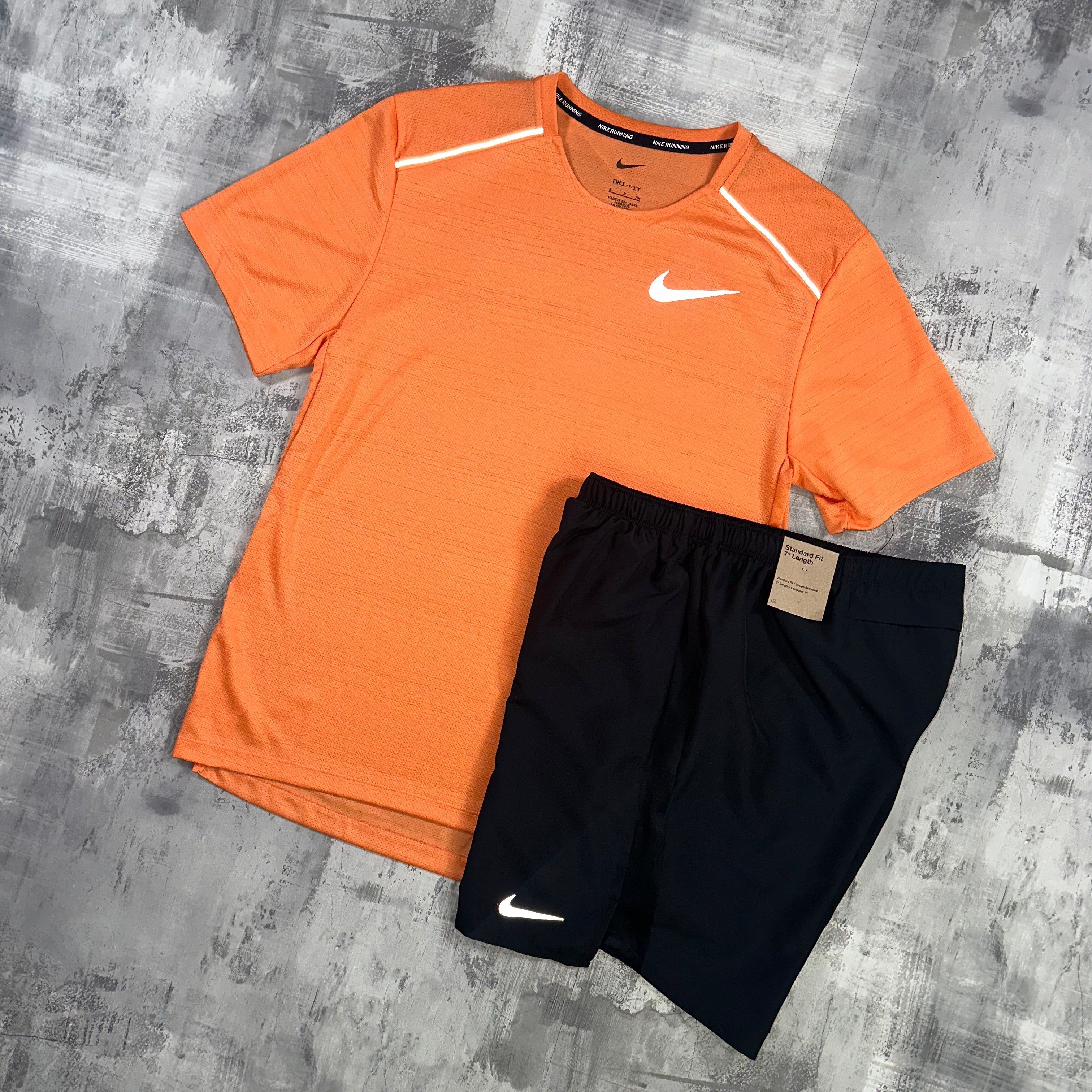 Nike Miler set Orange - t-shirt and shorts