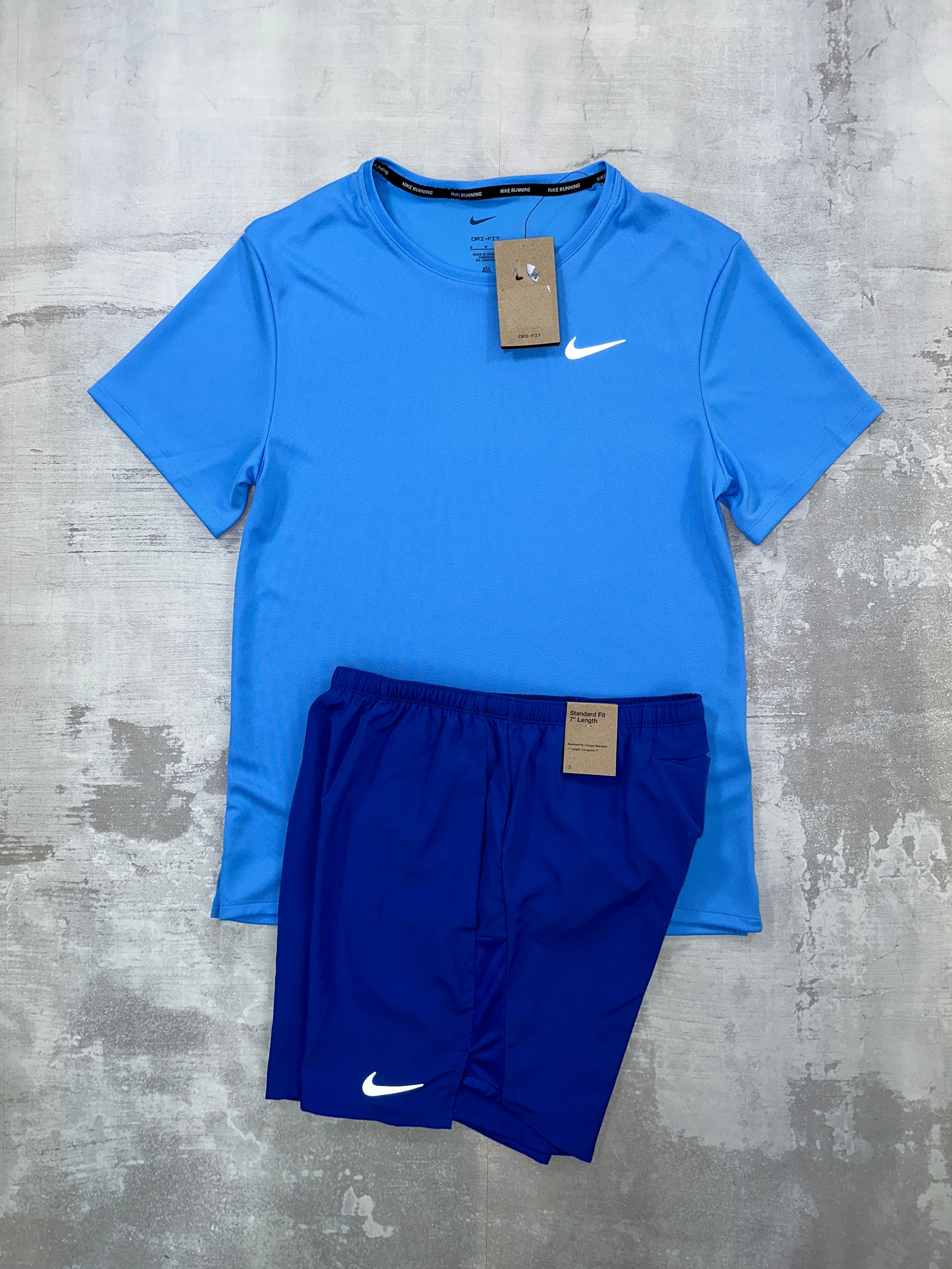 nike miler dri fit short sleeve t shirt blue