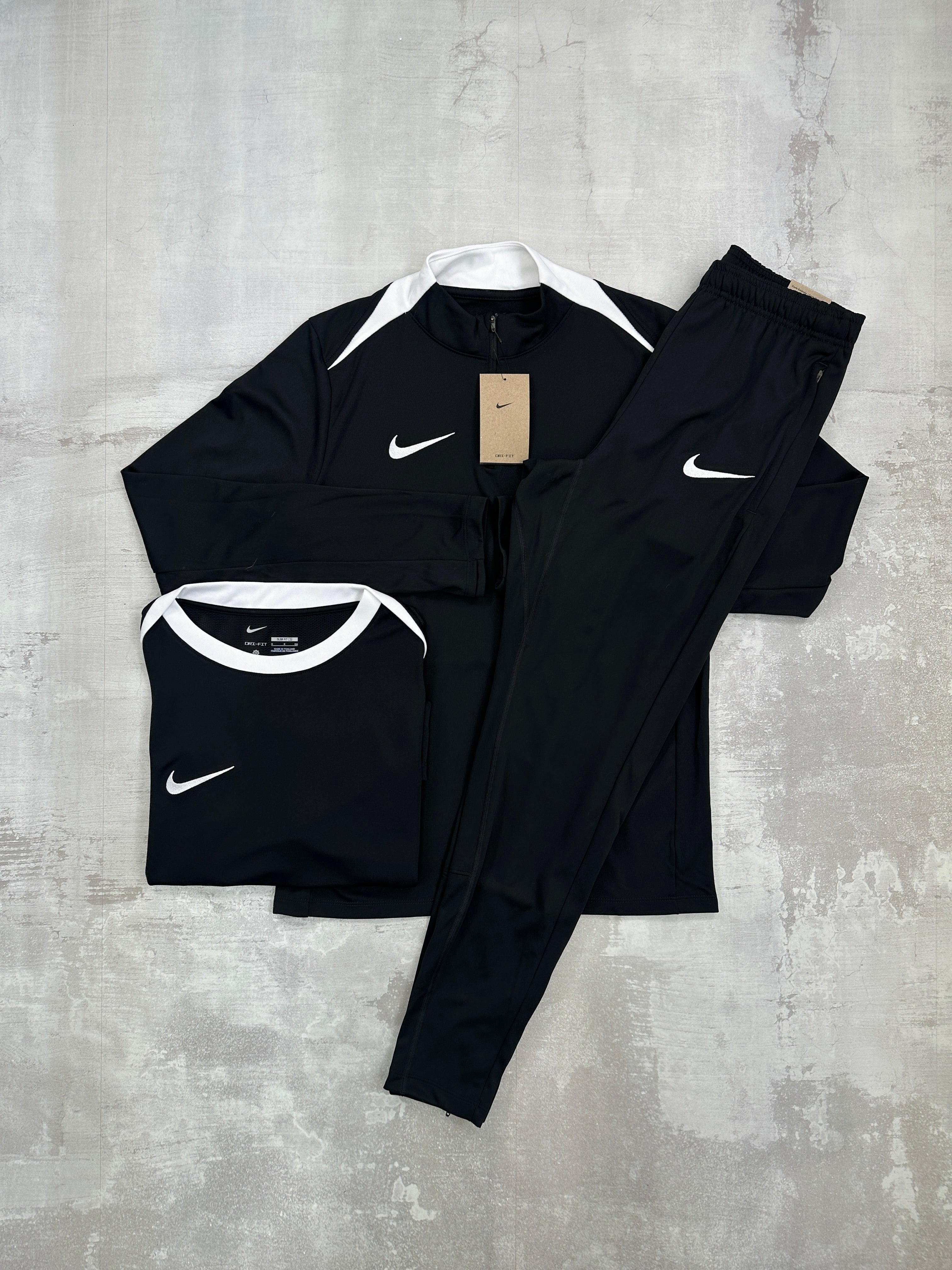 nike academy tracksuit triple black