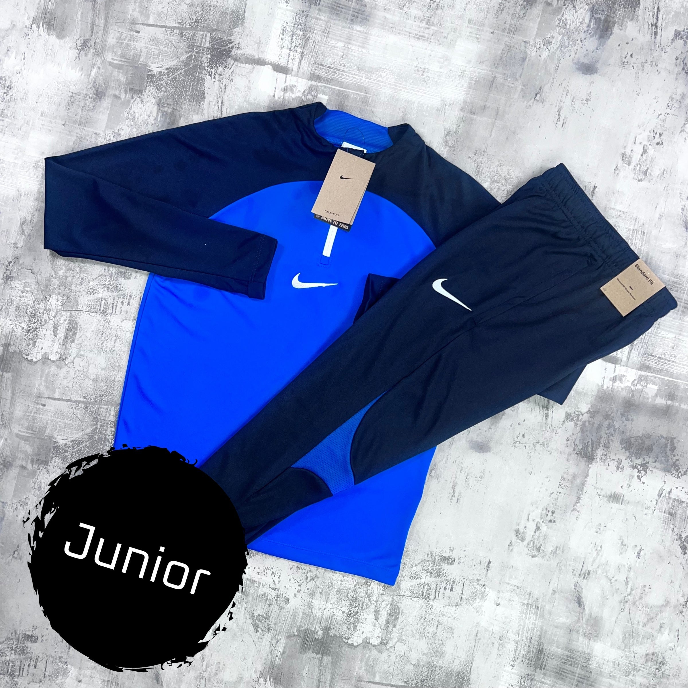 Nike Junior Dri-Fit academy set Blue - 1/2 zip & trousers