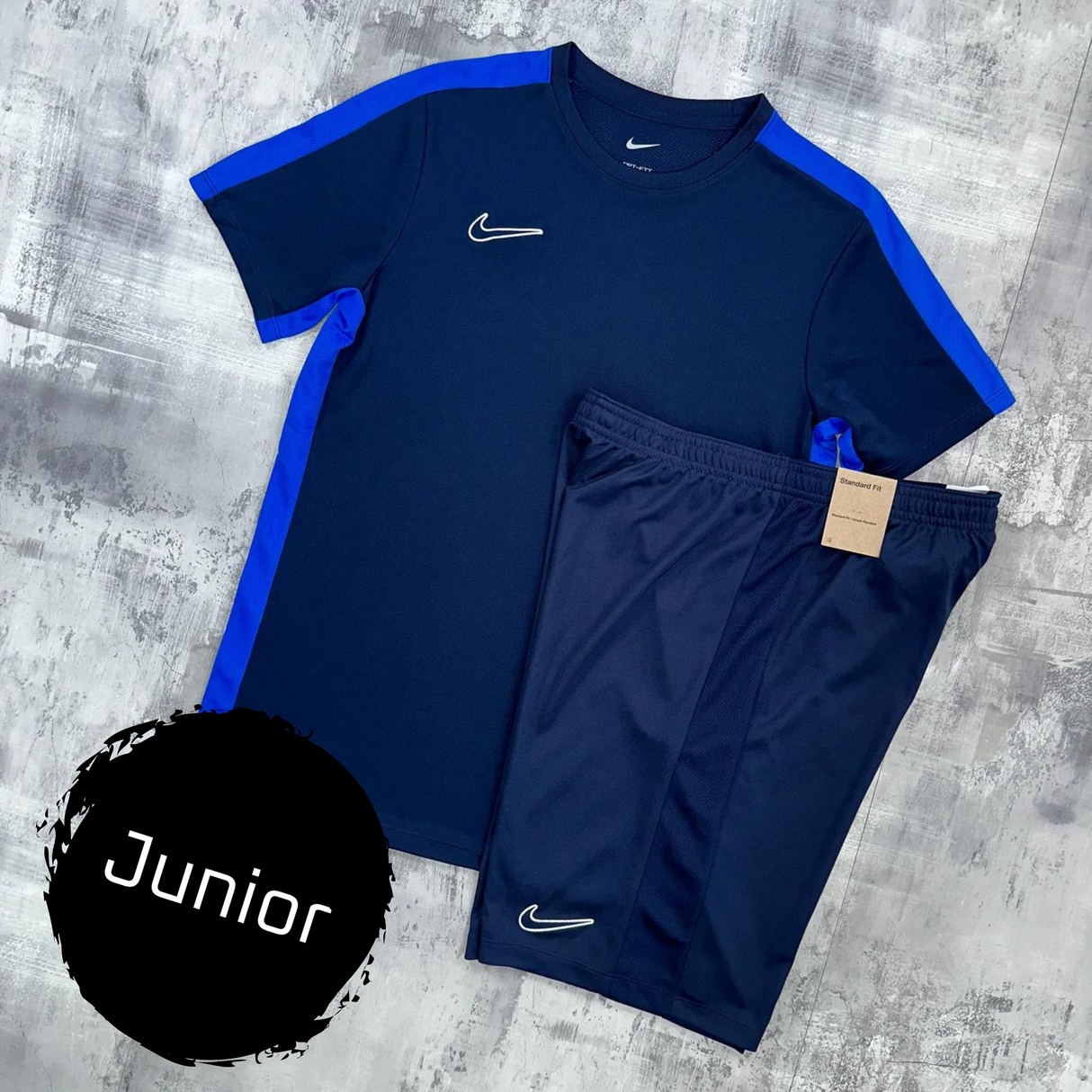 Nike Junior Academy set Navy t shirt shorts The Tech Club