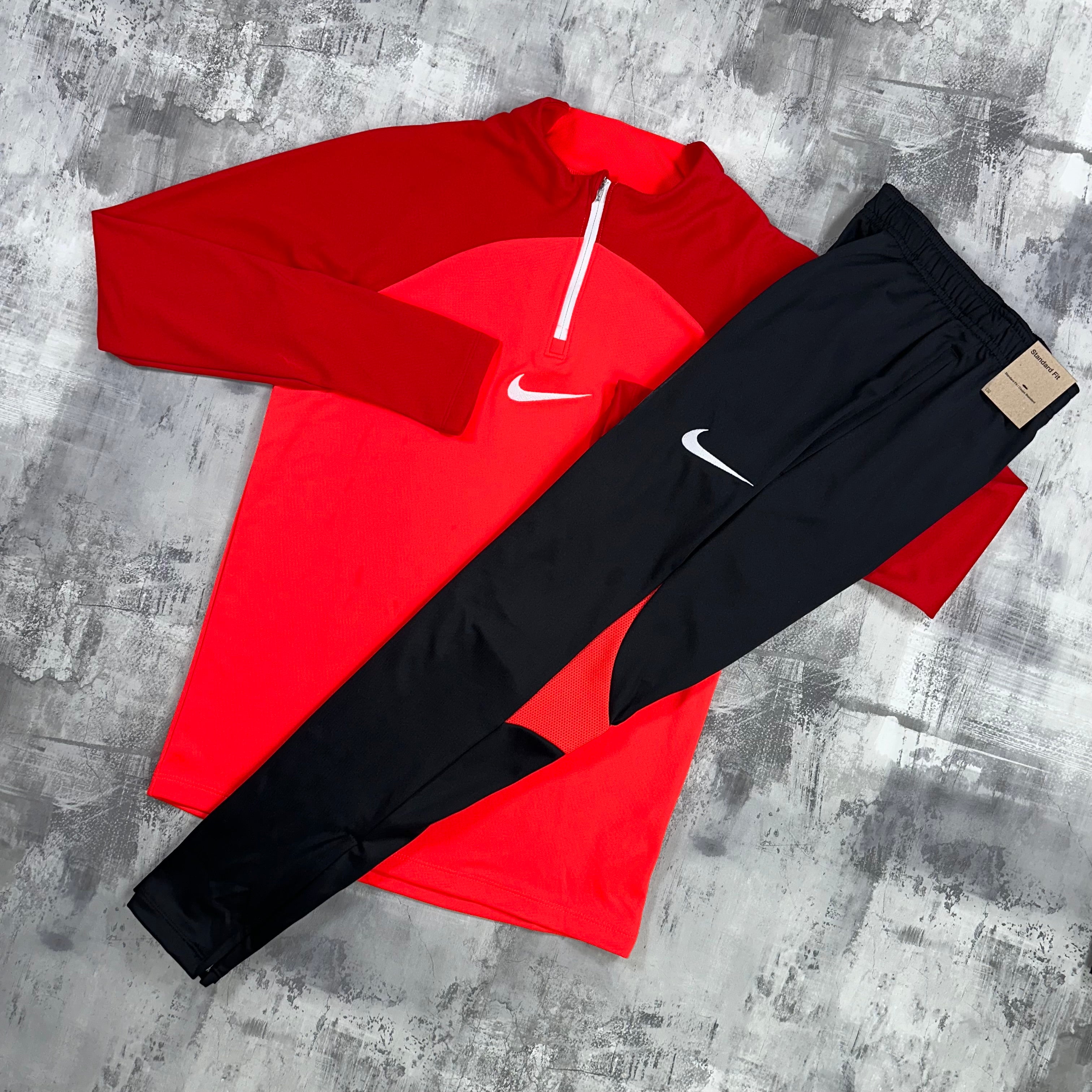 Nike Dri-Fit academy set Crimson - 1/2 zip & trousers