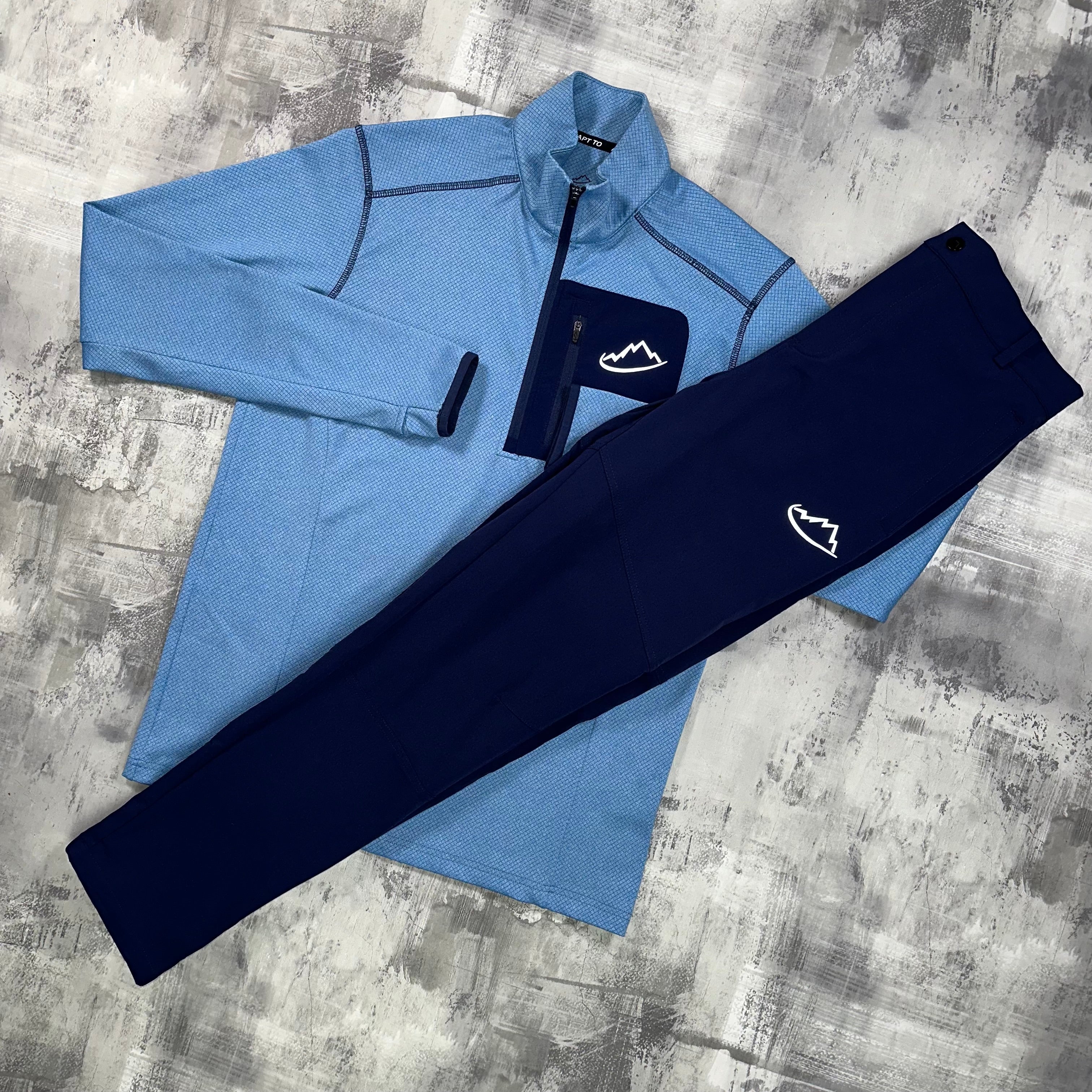 Adapt To Fleece set Sky Blue - 1/2 Zip & Trousers