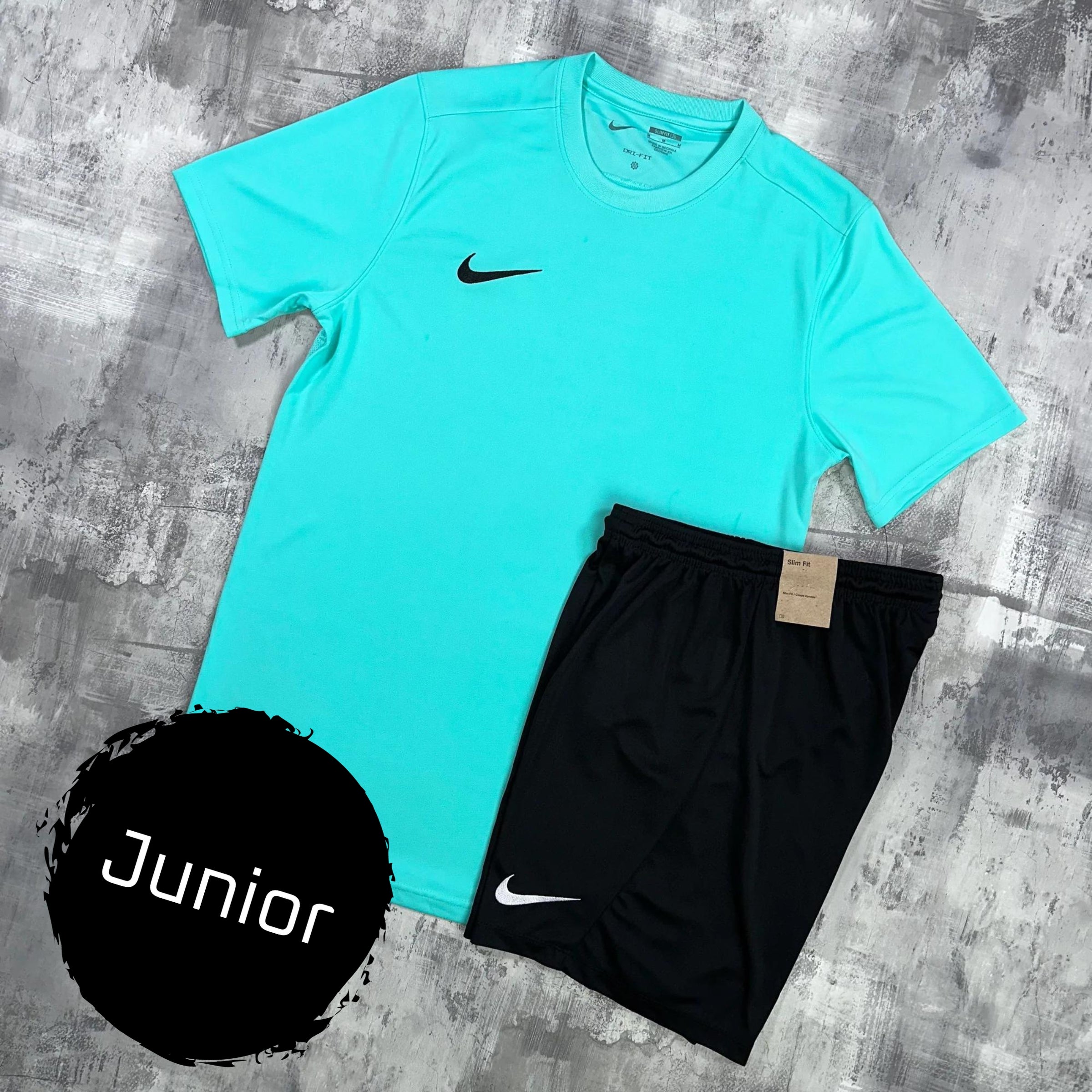 Nike Junior Dri-Fit set | Turquoise & Black | T-shirt & shorts
