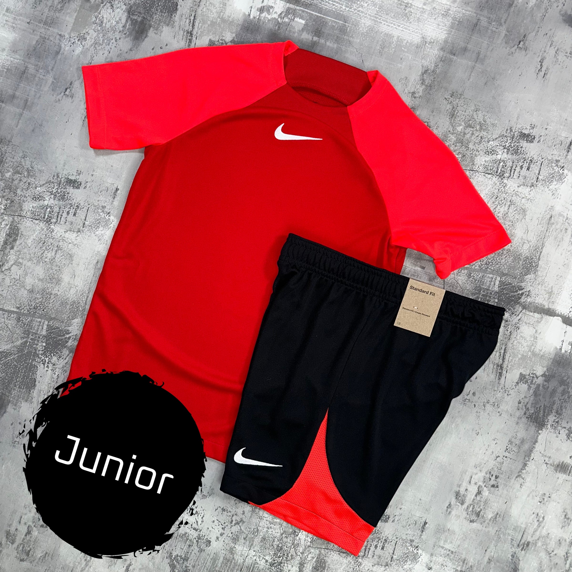 Nike Junior Dri-Fit academy set Crimson- T-Shirt & Shorts